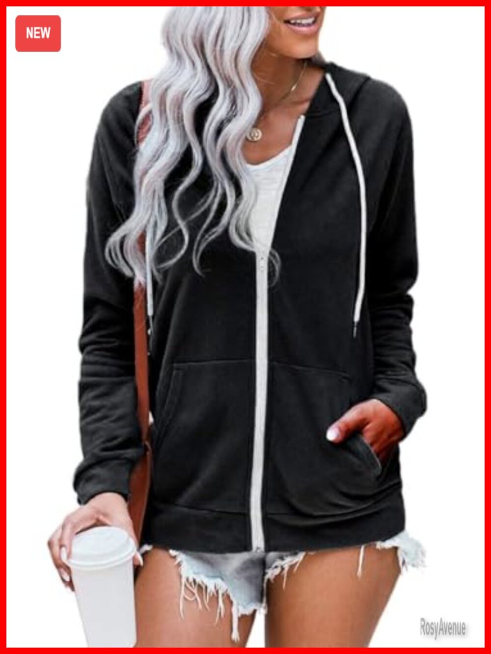 Women's Full Zip Hoodie Long Sleeve Sweatshirt with Pockets